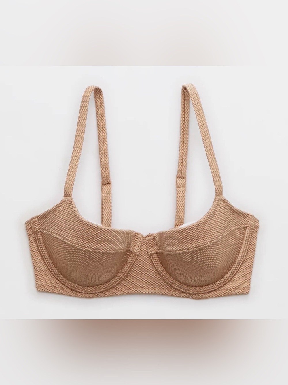 NWT Aerie Shine Pique Lightly Lined Underwire Bikini Top Size 38 DD *FLAWED*